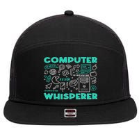 Computer Whisperer It Tech Support Geek Nerd Humor 7 Panel Mesh Trucker Snapback Hat