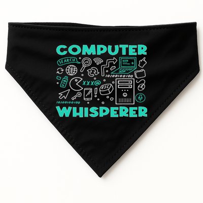 Computer Whisperer It Tech Support Geek Nerd Humor USA-Made Doggie Bandana
