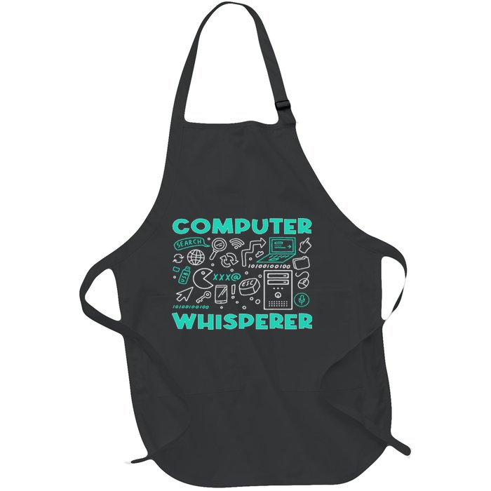 Computer Whisperer It Tech Support Geek Nerd Humor Full-Length Apron With Pockets