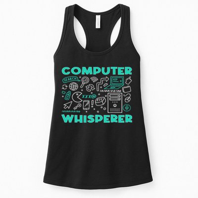 Computer Whisperer It Tech Support Geek Nerd Humor Women's Racerback Tank