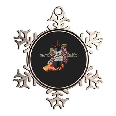 Classy Wine In Me Got That Josh In Me Funny Metallic Star Ornament