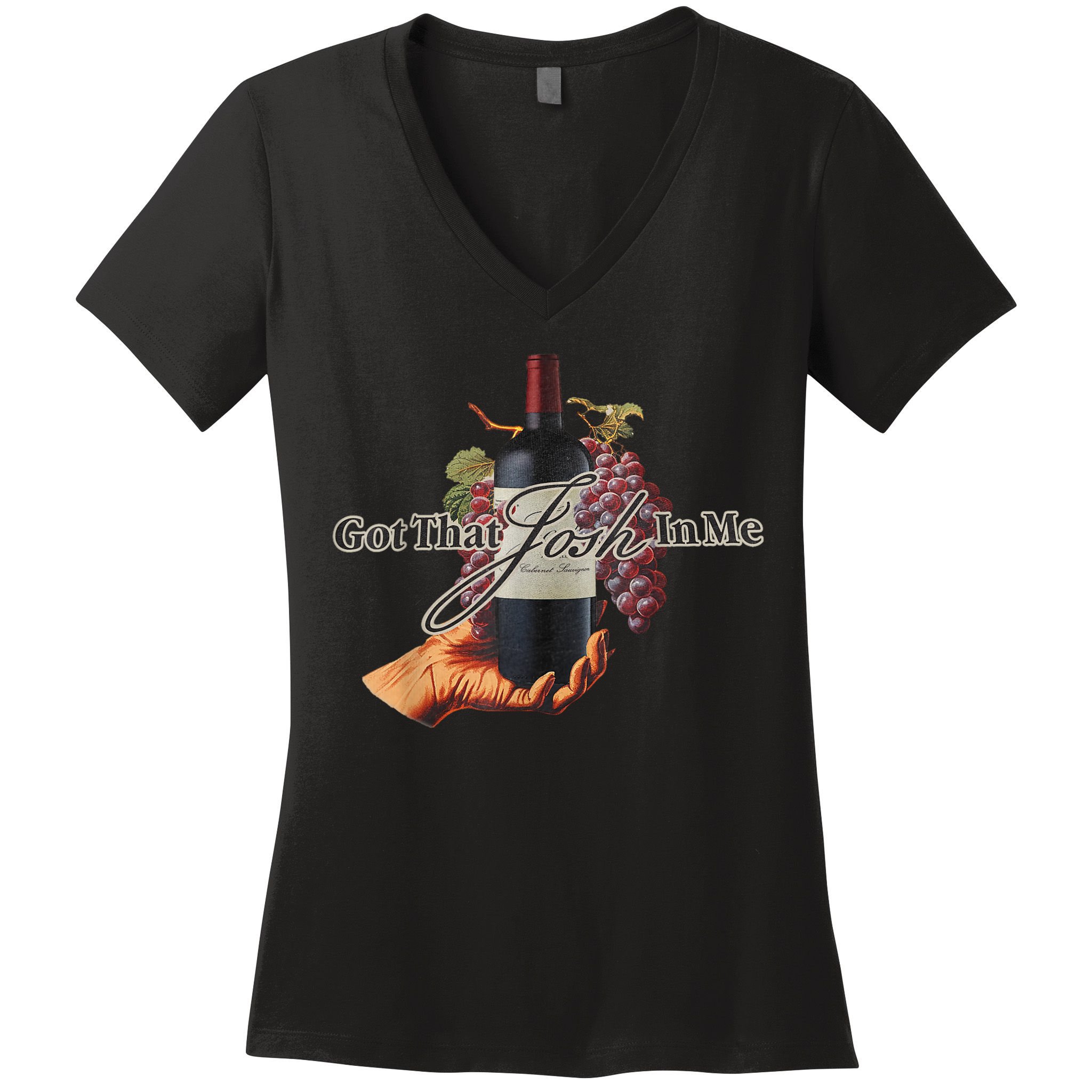 Classy Wine In Me Got That Josh In Me Funny Women's V-Neck T-Shirt