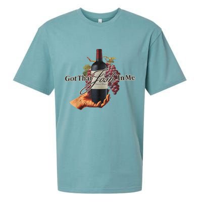 Classy Wine In Me Got That Josh In Me Funny Sueded Cloud Jersey T-Shirt