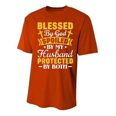 Christian Wife Jesus Blessed By God Spoiled By My Husband Gift Performance Sprint T-Shirt