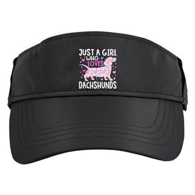 Cute Weiner Just A Girl Who Loves Dachshunds Best Gift Adult Drive Performance Visor