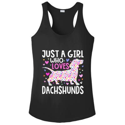Cute Weiner Just A Girl Who Loves Dachshunds Best Gift Ladies PosiCharge Competitor Racerback Tank