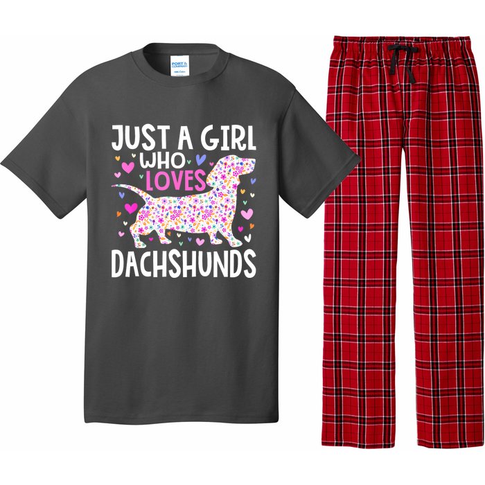 Cute Weiner Just A Girl Who Loves Dachshunds Best Gift Pajama Set