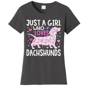 Cute Weiner Just A Girl Who Loves Dachshunds Best Gift Women's T-Shirt