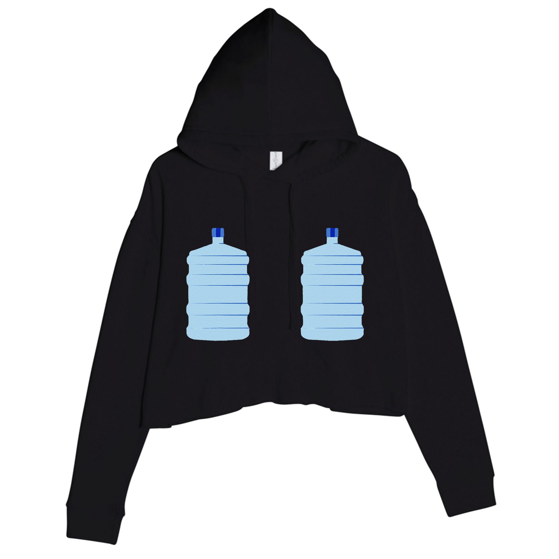 Cute Water Jug Boobs Funny Jugs Breast Boobies Titties Crop Fleece Hoodie