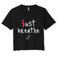 Creating Wonders Just Breathe Women's Crop Top Tee