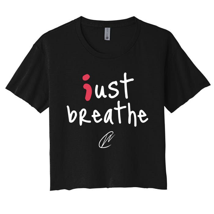 Creating Wonders Just Breathe Women's Crop Top Tee