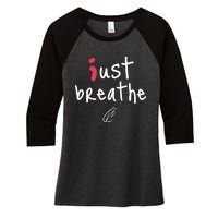 Creating Wonders Just Breathe Women's Tri-Blend 3/4-Sleeve Raglan Shirt