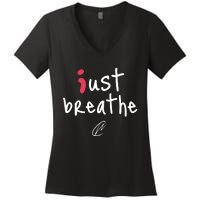 Creating Wonders Just Breathe Women's V-Neck T-Shirt