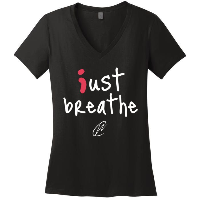 Creating Wonders Just Breathe Women's V-Neck T-Shirt