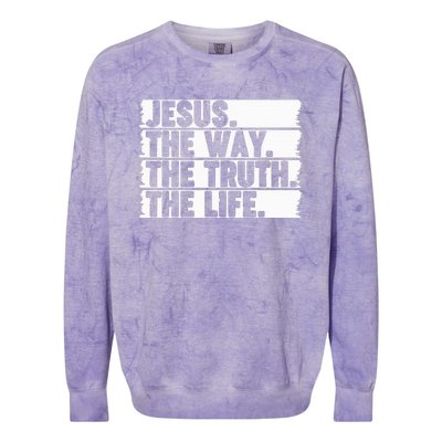 Christian Worship Jesus The Way Truth Life Bible Verse Faith Colorblast Crewneck Sweatshirt