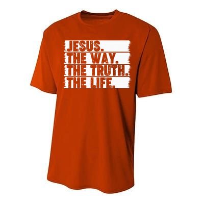 Christian Worship Jesus The Way Truth Life Bible Verse Faith Performance Sprint T-Shirt