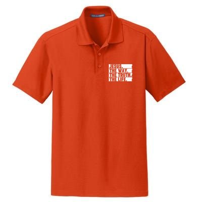 Christian Worship Jesus The Way Truth Life Bible Verse Faith Dry Zone Grid Polo