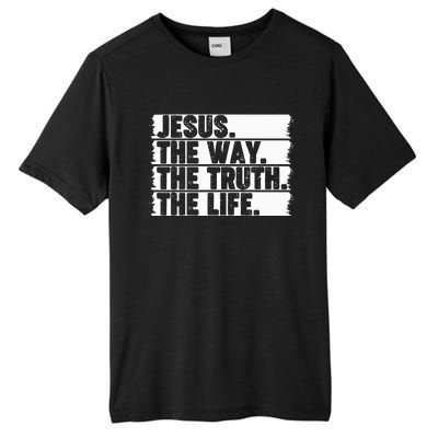 Christian Worship Jesus The Way Truth Life Bible Verse Faith Tall Fusion ChromaSoft Performance T-Shirt