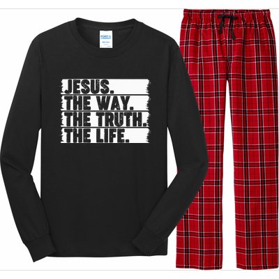 Christian Worship Jesus The Way Truth Life Bible Verse Faith Long Sleeve Pajama Set