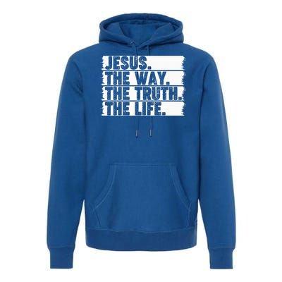 Christian Worship Jesus The Way Truth Life Bible Verse Faith Premium Hoodie