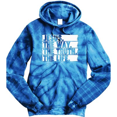 Christian Worship Jesus The Way Truth Life Bible Verse Faith Tie Dye Hoodie