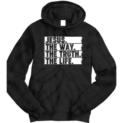 Christian Worship Jesus The Way Truth Life Bible Verse Faith Tie Dye Hoodie