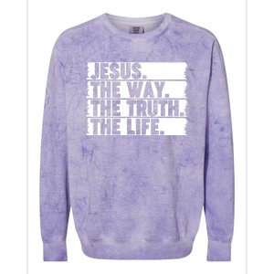 Christian Worship Jesus The Way Truth Life Bible Verse Faith Colorblast Crewneck Sweatshirt