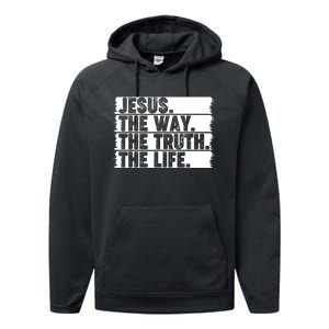 Christian Worship Jesus The Way Truth Life Bible Verse Faith Performance Fleece Hoodie