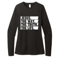 Christian Worship Jesus The Way Truth Life Bible Verse Faith Womens CVC Long Sleeve Shirt