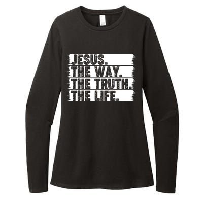 Christian Worship Jesus The Way Truth Life Bible Verse Faith Womens CVC Long Sleeve Shirt