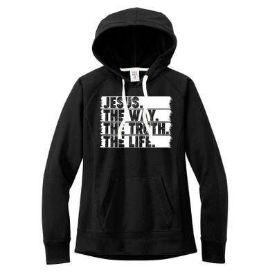 Christian Worship Jesus The Way Truth Life Bible Verse Faith Women's Fleece Hoodie