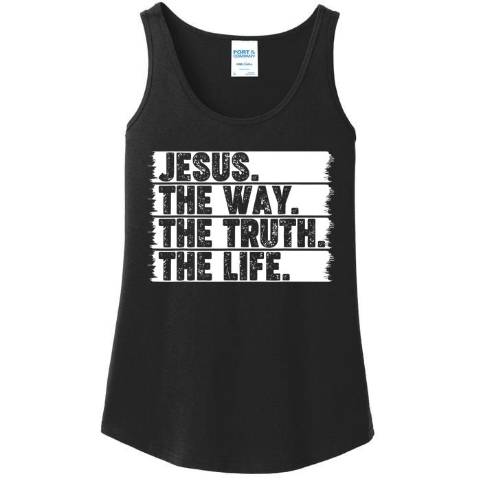 Christian Worship Jesus The Way Truth Life Bible Verse Faith Ladies Essential Tank