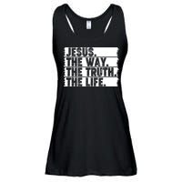 Christian Worship Jesus The Way Truth Life Bible Verse Faith Ladies Essential Flowy Tank