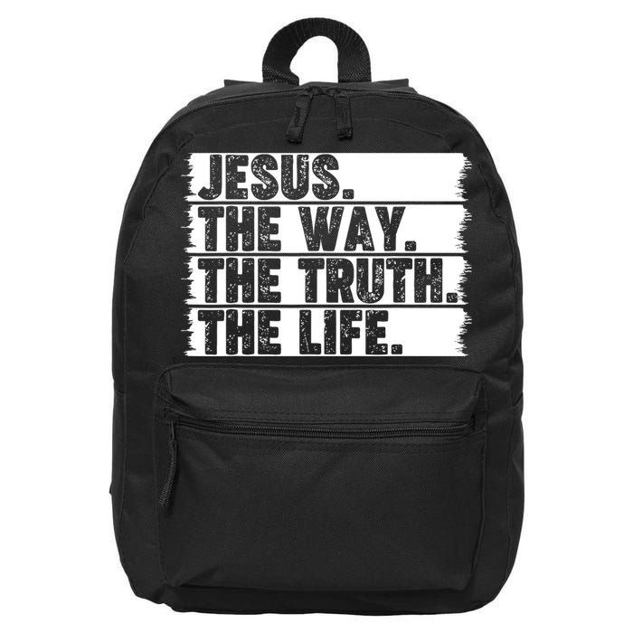 Christian Worship Jesus The Way Truth Life Bible Verse Faith 16 in Basic Backpack