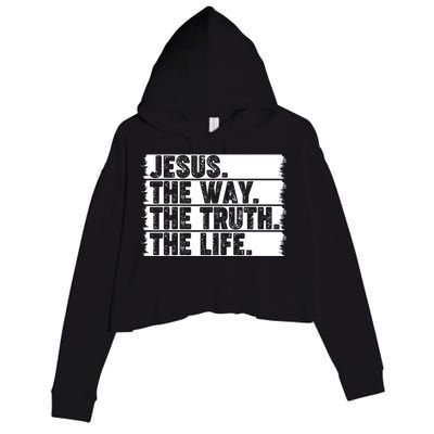 Christian Worship Jesus The Way Truth Life Bible Verse Faith Crop Fleece Hoodie