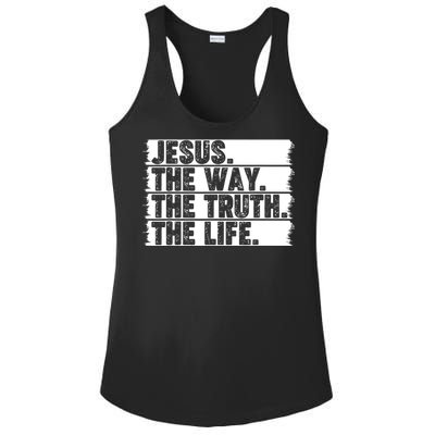 Christian Worship Jesus The Way Truth Life Bible Verse Faith Ladies PosiCharge Competitor Racerback Tank