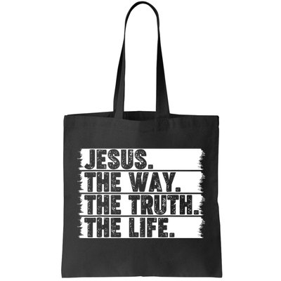 Christian Worship Jesus The Way Truth Life Bible Verse Faith Tote Bag