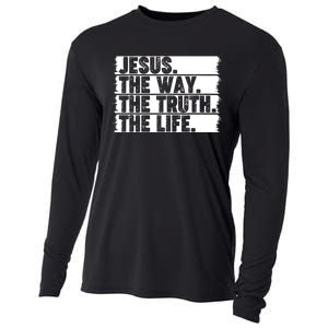 Christian Worship Jesus The Way Truth Life Bible Verse Faith Cooling Performance Long Sleeve Crew