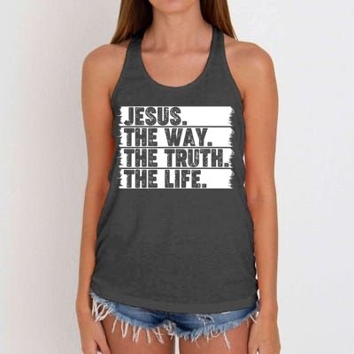 Christian Worship Jesus The Way Truth Life Bible Verse Faith Women's Knotted Racerback Tank