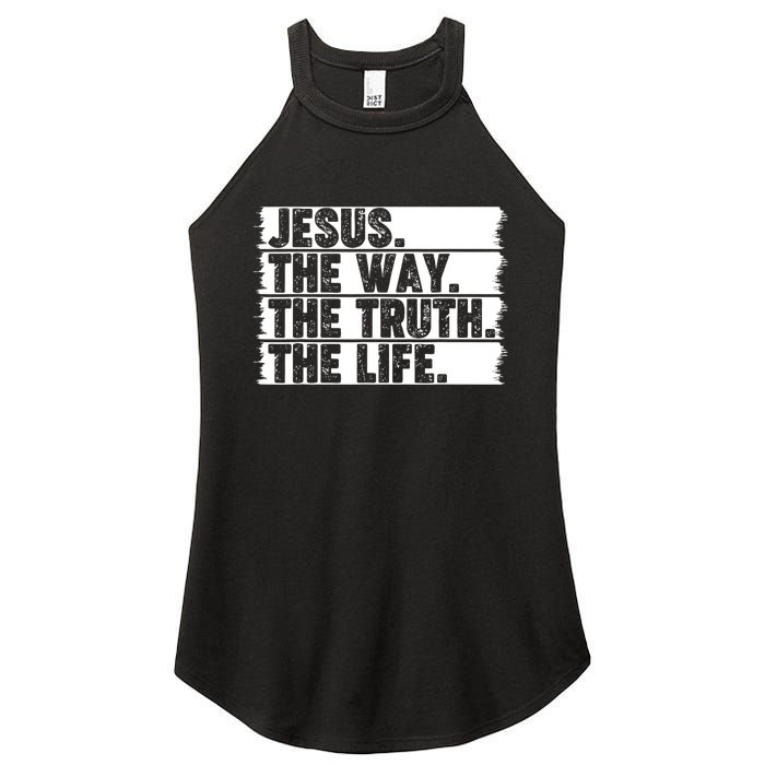 Christian Worship Jesus The Way Truth Life Bible Verse Faith Women's Perfect Tri Rocker Tank