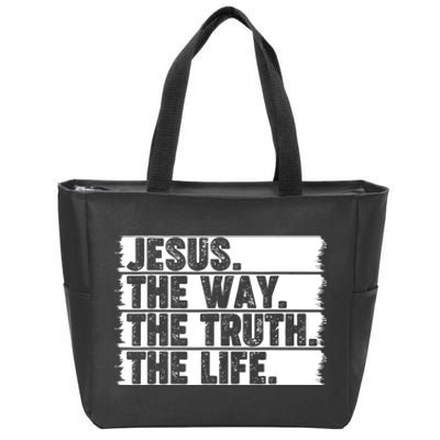 Christian Worship Jesus The Way Truth Life Bible Verse Faith Zip Tote Bag