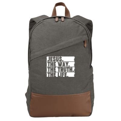 Christian Worship Jesus The Way Truth Life Bible Verse Faith Cotton Canvas Backpack