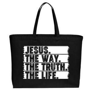 Christian Worship Jesus The Way Truth Life Bible Verse Faith Cotton Canvas Jumbo Tote