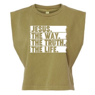 Christian Worship Jesus The Way Truth Life Bible Verse Faith Garment-Dyed Women's Muscle Tee