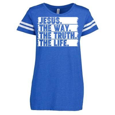 Christian Worship Jesus The Way Truth Life Bible Verse Faith Enza Ladies Jersey Football T-Shirt