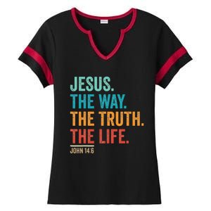 Christian Worship Jesus The Way Truth Life Ladies Halftime Notch Neck Tee