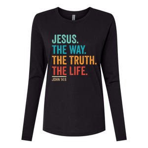 Christian Worship Jesus The Way Truth Life Womens Cotton Relaxed Long Sleeve T-Shirt