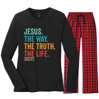 Christian Worship Jesus The Way Truth Life Women's Long Sleeve Flannel Pajama Set 