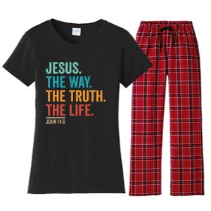 Christian Worship Jesus The Way Truth Life Women's Flannel Pajama Set