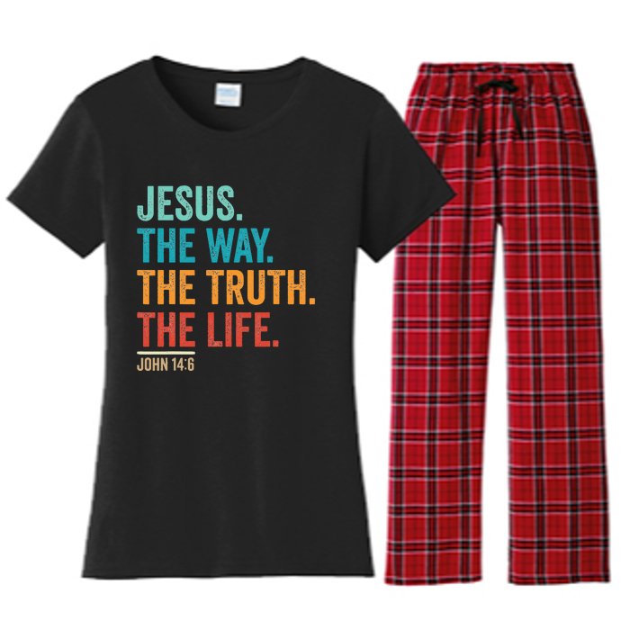 Christian Worship Jesus The Way Truth Life Women's Flannel Pajama Set